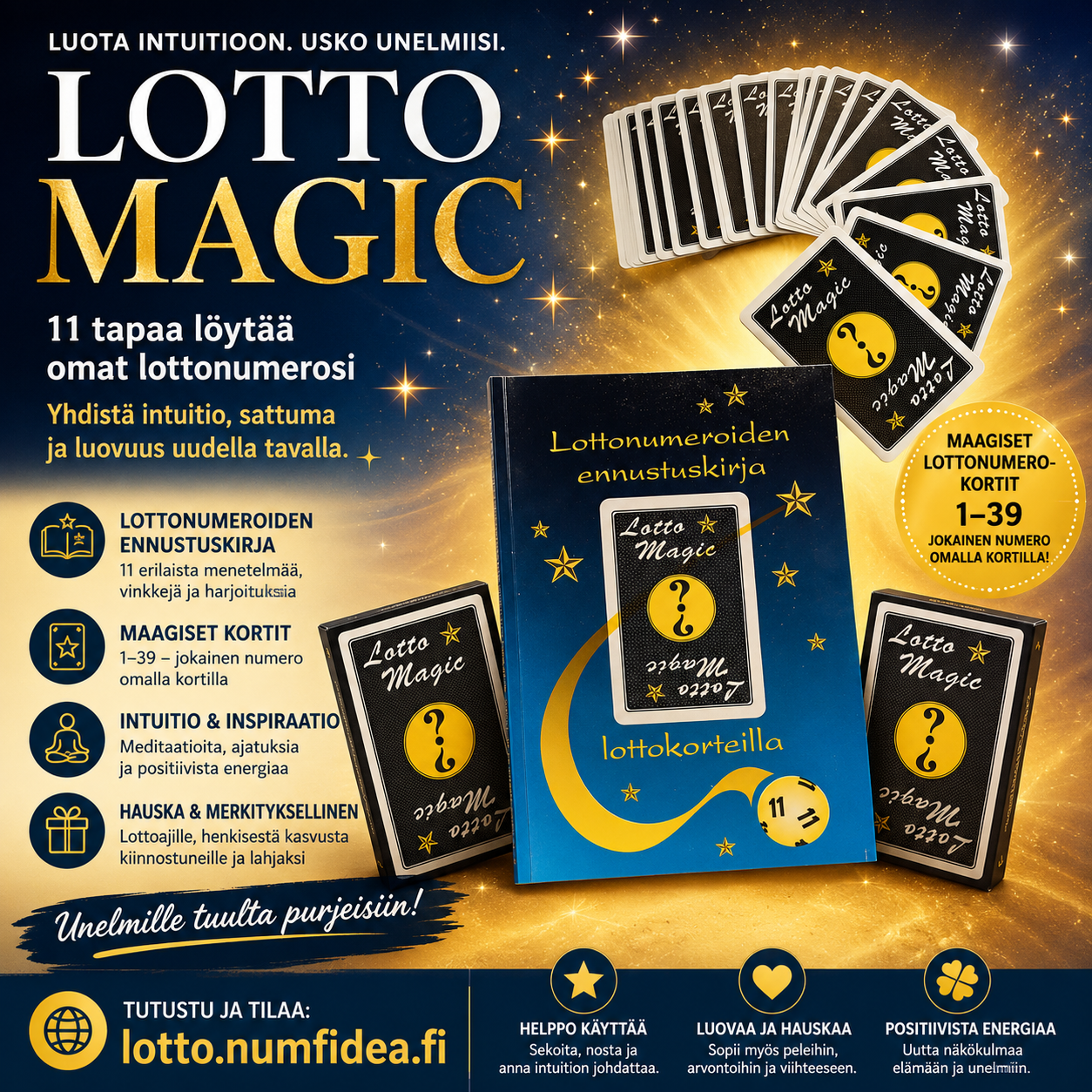 Toteuta unelmasi Lotto-Magic numerokorttien kanssa. Lue lisää miten monipuolisia ne ovat